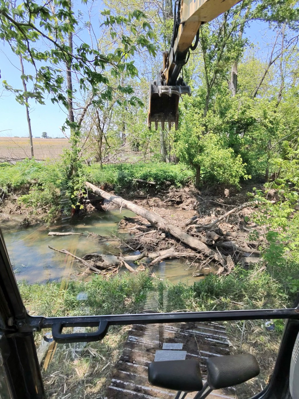 Rush County Log Jam Removal Project before photo 1